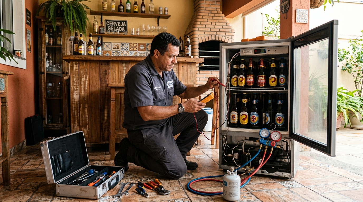 Aplicação de gás refrigerante em cervejeira atendida em Santos‑SP